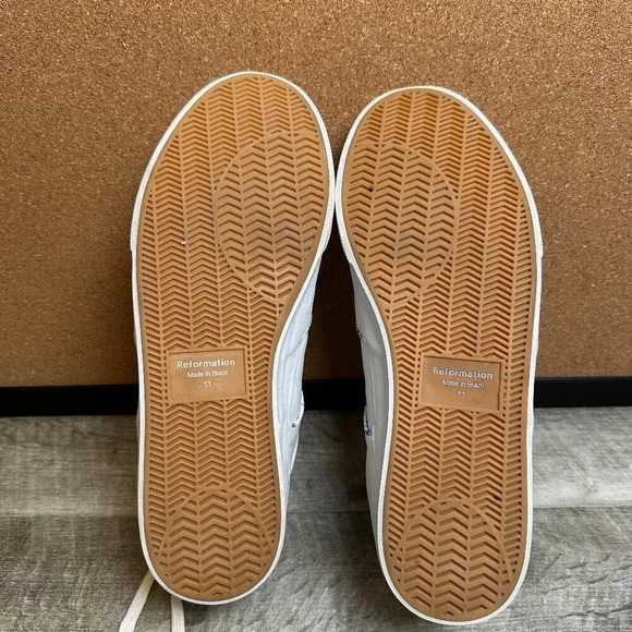 Reformation Harlow Leather Sneakers Floral Swallow Bird Print Size 11 - Picture 5 of 7